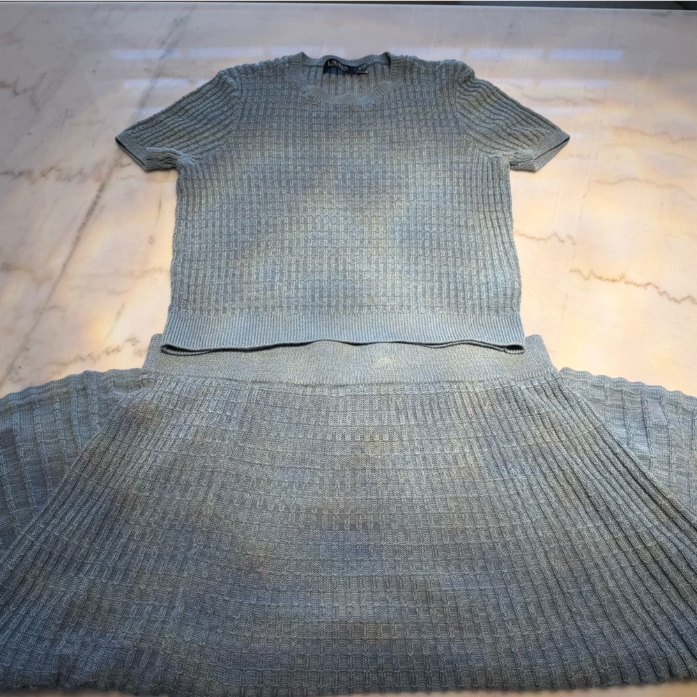 Ralph Lauren Green A-Line Skirt Set.XL Cropped top.